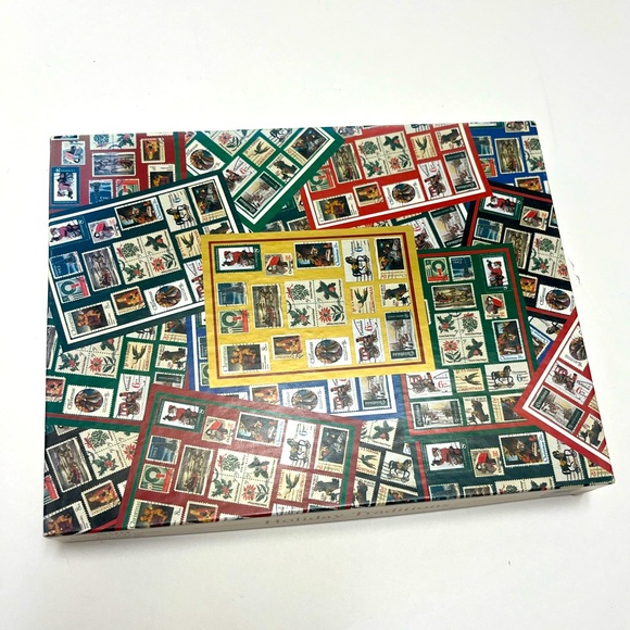 Hallmark ⚜️🧩⚜️ Stamps Jigsaw Puzzle 500 Pieces USPS Holiday Traditions 1997 - Picture 3 of 14